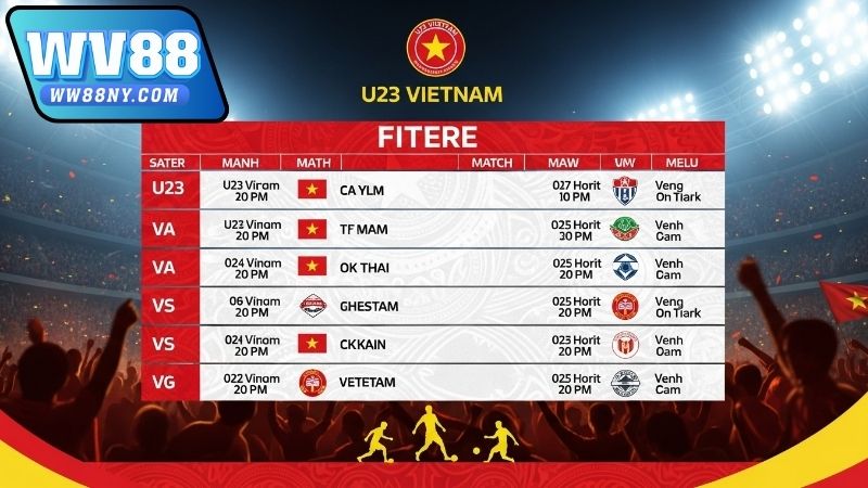 Lịch thi đấu bóng đá Việt Nam U23 – Cập nhật toàn bộ trận 3 Dự đoán kết quả & điểm nhấn từ lịch thi đấu bóng đá Việt Nam U23